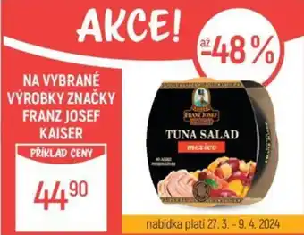 Globus NA VYBRANÉ VÝROBKY ZNAČKY FRANZ JOSEF KAISER nabídka