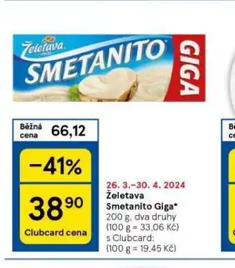 Tesco Želetava smetanito giga nabídka