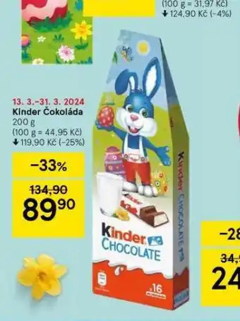 Tesco Kinder čokoláda nabídka