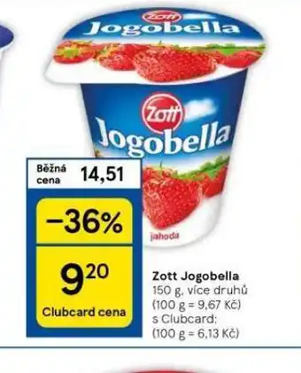 Tesco Zott jogobella nabídka