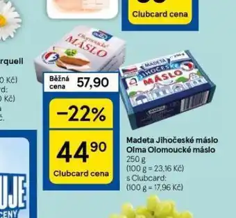 Tesco Madeta jihočeské máslo nabídka