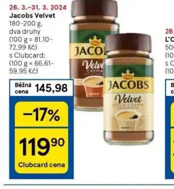 Tesco Jacobs velvet nabídka
