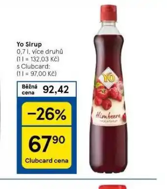 Tesco Yo sirup nabídka