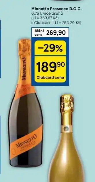 Tesco Mionetto prosecco d.o.c nabídka