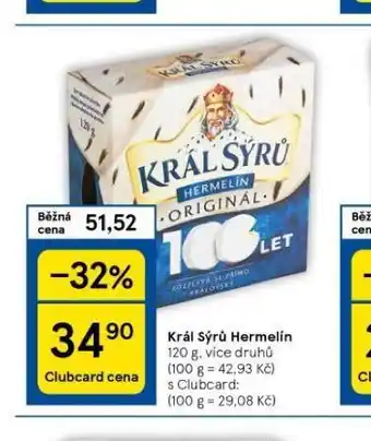 Tesco Král sýrů hermelín nabídka