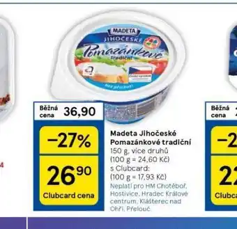 Tesco Madeta jihočeské pomazánkové tradiční nabídka