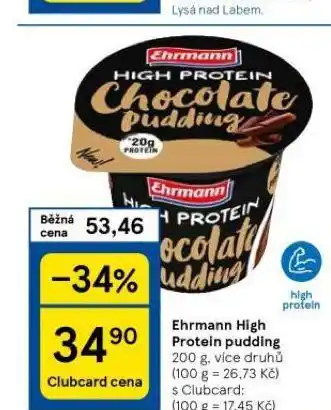 Tesco Ehrmann high protein pudding nabídka