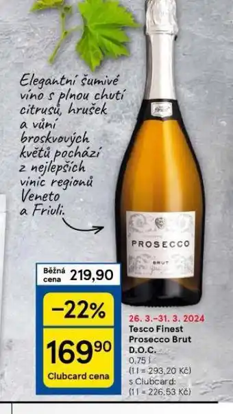 Tesco Tesco finest prosecco brut d.o.c nabídka