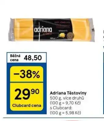 Tesco Adriana těstoviny nabídka