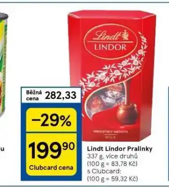 Tesco Linst lindor pralinky nabídka