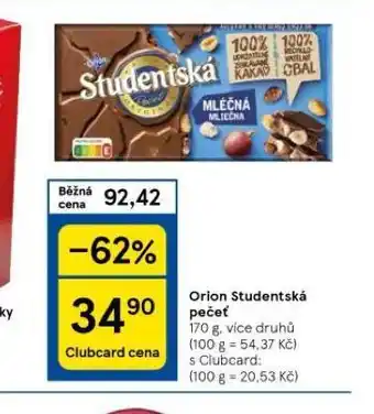 Tesco Orion studentská pečeť nabídka