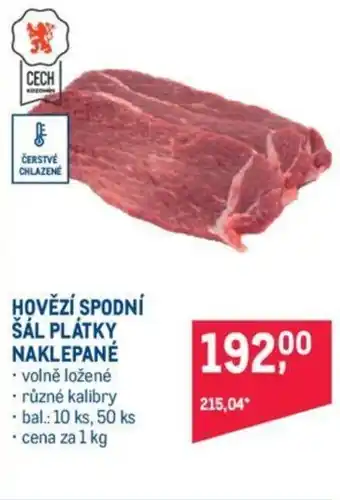 Makro HOVĚZÍ SPODNÍ ŠÁL PLÁTKY NAKLEPANÉ nabídka