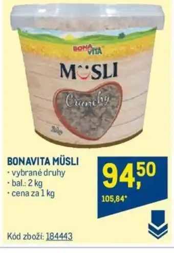Makro BONAVITA MÜSLI nabídka