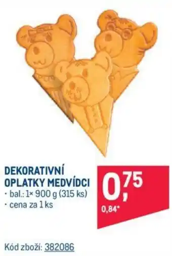 Makro DEKORATIVNÍ OPLATKY MEDVÍDCI nabídka
