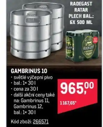 Makro GAMBRINUS 10 nabídka