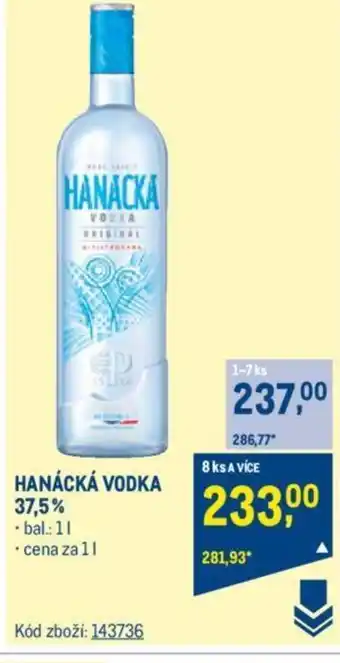 Makro HANÁCKÁ VODKA 37,5% nabídka