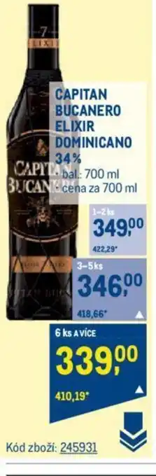 Makro CAPITAN BUCANERO ELIXIR DOMINICANO 34% nabídka