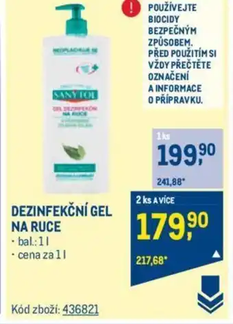 Makro DEZINFEKČNÍ GEL NA RUCE nabídka