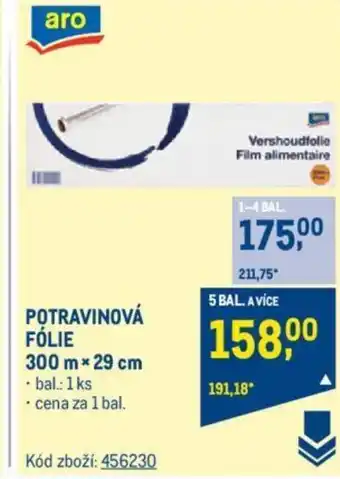 Makro POTRAVINOVÁ FÓLIE 300 m x 29 cm nabídka