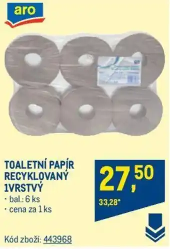Makro TOALETNÍ PAPÍR RECYKLOVANÝ 1VRSTVÝ nabídka