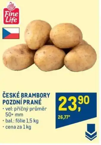 Makro ČESKÉ BRAMBORY POZDNÍ PRANÉ nabídka