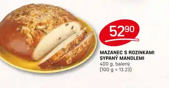 MAZANEC S ROZINKAMI SYPANÝ MANDLEMI