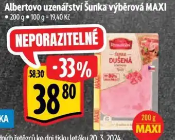Albert Albertovo uzenářství Šunka výběrová MAXI nabídka