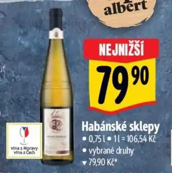 Albert Habánské sklepy nabídka