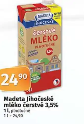 COOP TIP Madeta Jihočeské mléko čerstvé 3,5% 1L nabídka