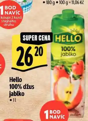 Albert Hello 100% džus nabídka