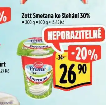 Albert Zott smetana ke šlehání 30% nabídka