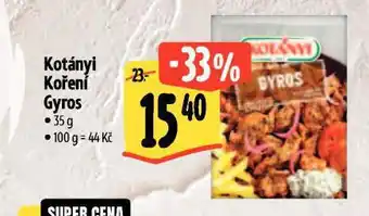 Albert Kotányi koření gyros nabídka