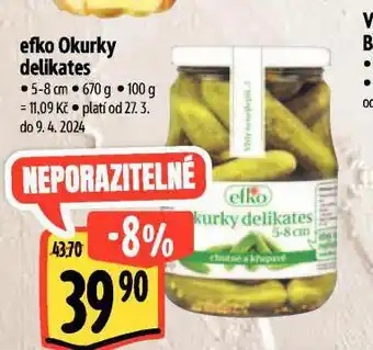 Albert Efko okurky delikates nabídka