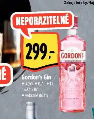 Albert Gordon's gin nabídka