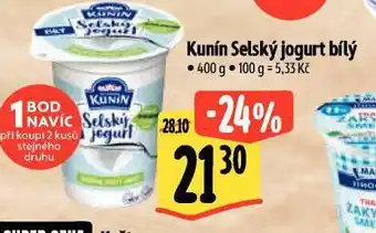 Albert Kunín selský jogurt nabídka