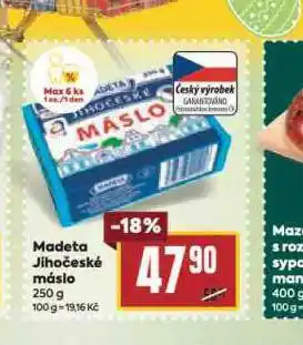 Billa Madeta jihočeské máslo nabídka