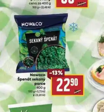 Billa Nowaco špenát sekaný porce nabídka