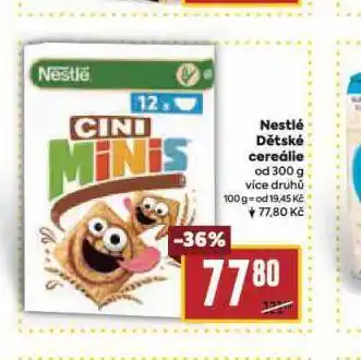 Billa Nestlé dětské cereálie nabídka