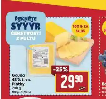 Billa Gouda 48% plátky nabídka