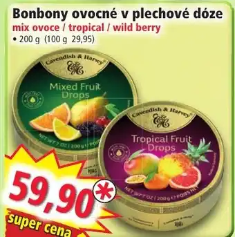 Norma Bonbony ovocné v plechové dóze mix ovoce / tropical / wild berry nabídka