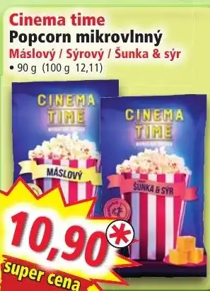 Norma Cinema time Popcorn mikrovlnný Máslový/ Sýrový / Šunka & sýr nabídka