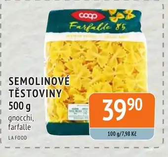 Coop hb SEMOLINOVÉ TĚSTOVINY 500 g nabídka