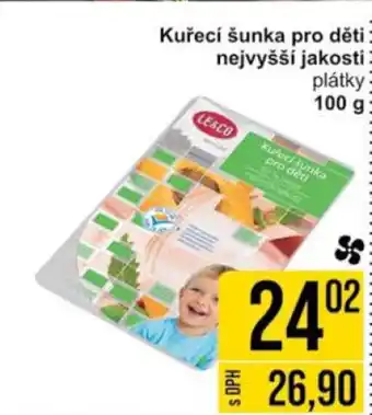 Jip Kuřecí šunka pro děti: nejvyšší jakosti plátky 100 g nabídka