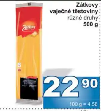 Jip Zátkovy vaječné těstoviny nabídka