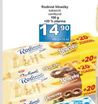 Jip Rodinné Věnečky kakaové vanilkové 100 g +20% zdarma nabídka