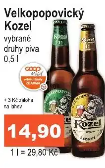 COOP DISKONT Velkopopovický Kozel nabídka