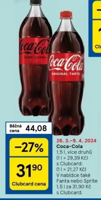 Tesco Coca-Cola 1.5 l. nabídka