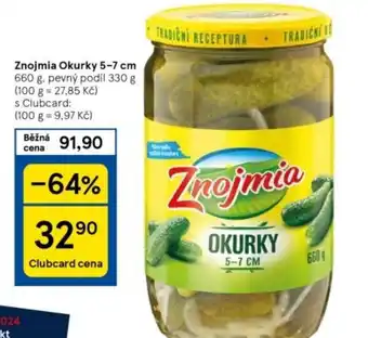 Tesco Znojmia Okurky 5-7 cm nabídka