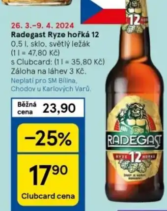 Tesco Radegast Ryze hořká 12 nabídka