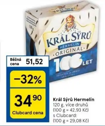 Tesco Král Sýrů Hermelín nabídka
